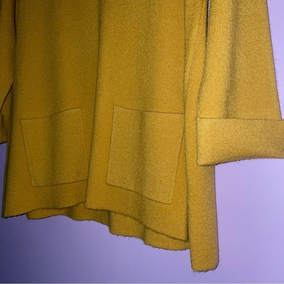 Cynthia Rowley M Sweater Mustard Yellow 3/4 Sleeve - Picture 3 of 8